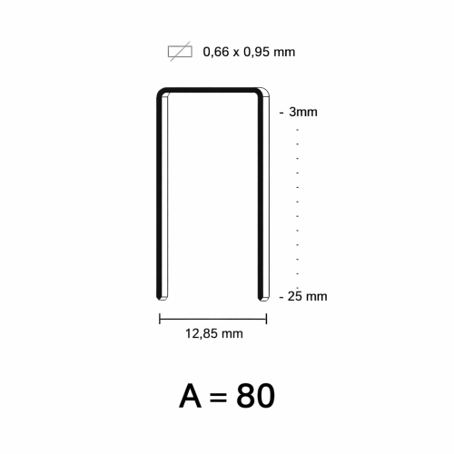 A Staple (80) galvanized, different lengths