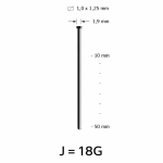 J Minibrad (18G) RVS - diverse lengtes