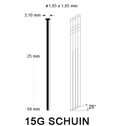 FN Brad 15G, gegalvaniseerd, schuin, diverse lengtes