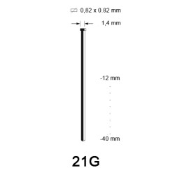 21G microbrad, gegalvaniseerd, diverse lengtes