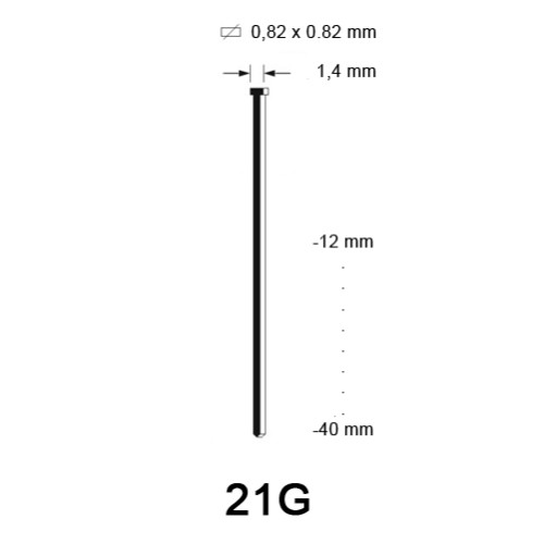 21G microbrad, gegalvaniseerd, diverse lengtes