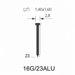 N Brad (16G) aluminum - 23 mm for Fermacell
