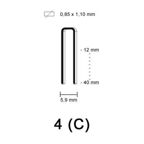 4 (C) Staple, different lengths