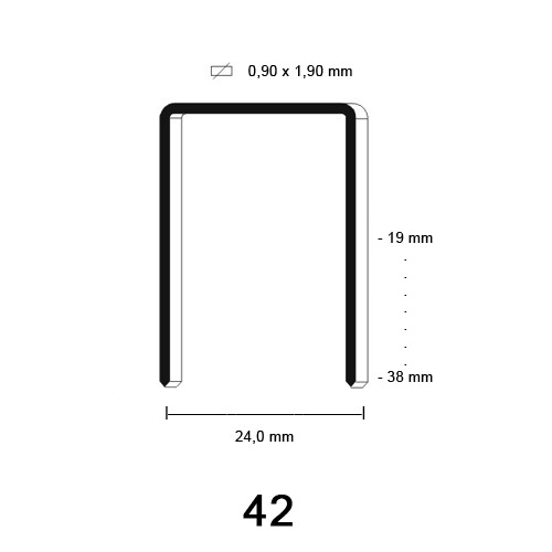 42 Staple, different lengths