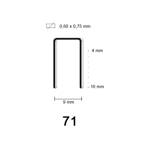 71 Staple, different lengths