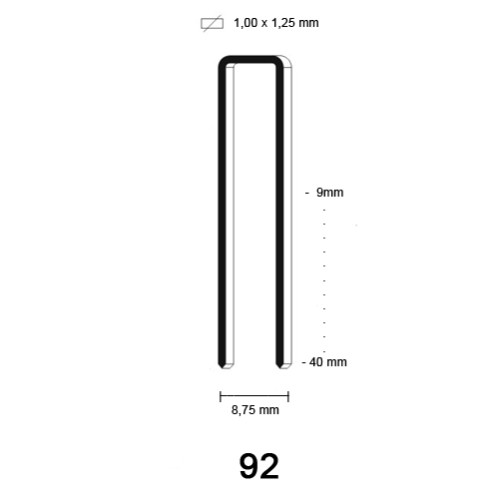 92 Staple, different lengths