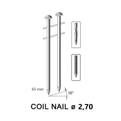 Rolnagel 2,70 x 65 mm, schroef RVS