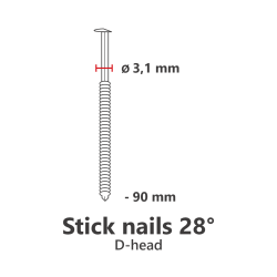 Draadlas ø 3,10mm galv ring, 2.000 st - 90 mm