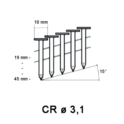 Daknagel ø 3,1mm, gegalvaniseerd, diverse lengtes