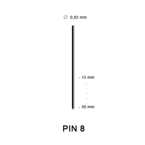 Pin 8 (21G), different lengths