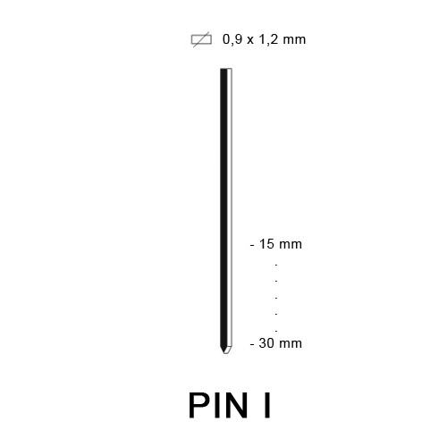 Pin I (18G), different lengths