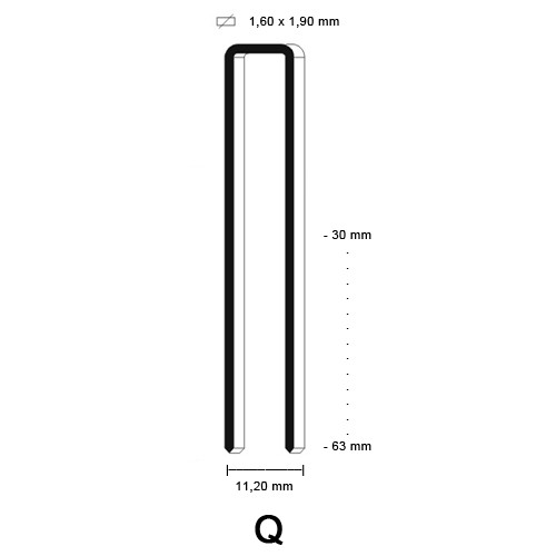 Q Staple, galvanized, different lengths