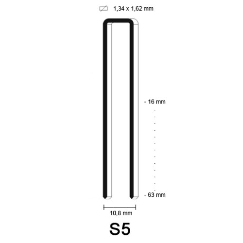 S5 Divergent Point Staple, different lengths