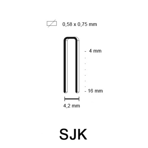 SJK Staple, galvanized, different lengths