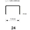 24 Staple SS, RVS, 08 mm