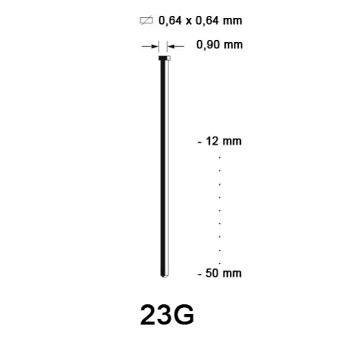 23G Brad, gegalvaniseerd, diverse lengtes