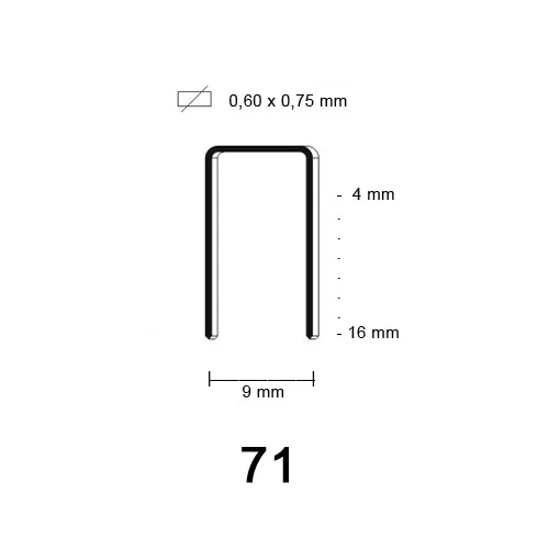 71 Staple, different lengths 71 Staple, different lengths