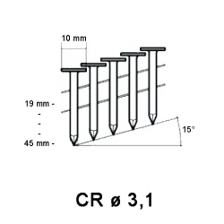 Daknagel ø 3,1mm, gegalvaniseerd, diverse lengtes