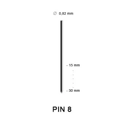 Pin 8 (21G), different lengths Pin 8 (21G), different lengths