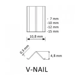 V-nagels, diverse afmetingen V-nagels, diverse afmetingen