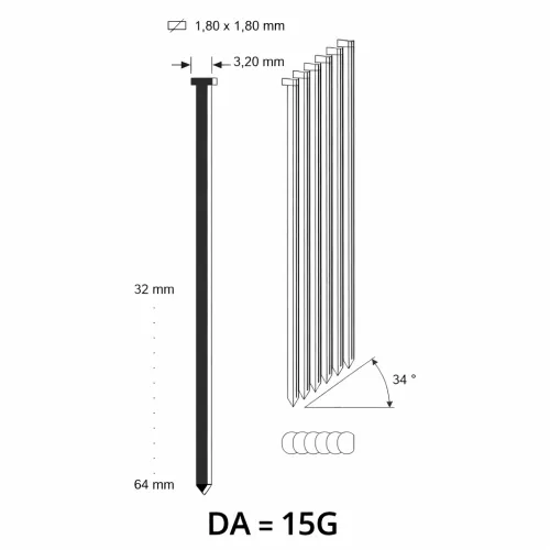 DA Brad (15G) RVS - diverse lengtes