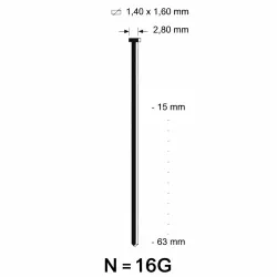 N Brad (16G) gegalvaniseerd - diverse lengtes