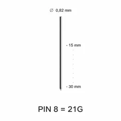 Pin 8 (21G) gegalvaniseerd - diverse lengtes
